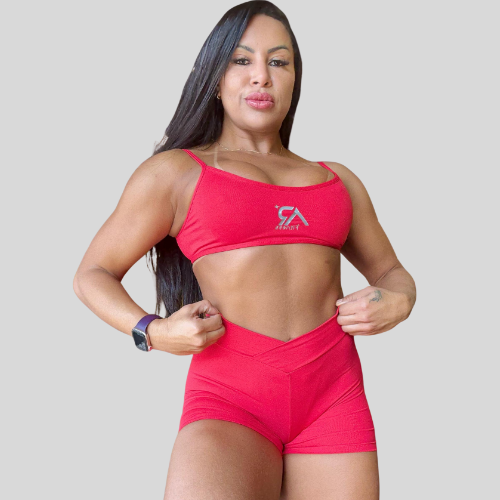 Conjunto Top e Short Vermelho