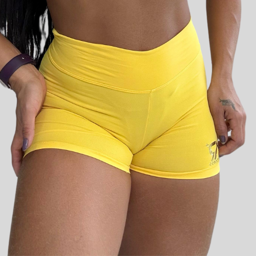 Conjunto Cropped E Short Amarelo