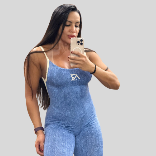 Macacão longo jeans