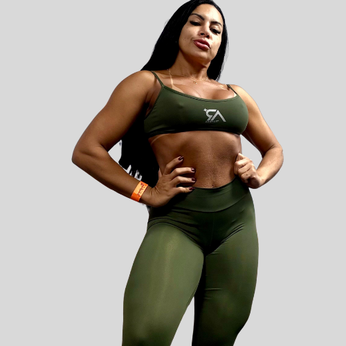 Conjunto Top e Calça Verde Militar