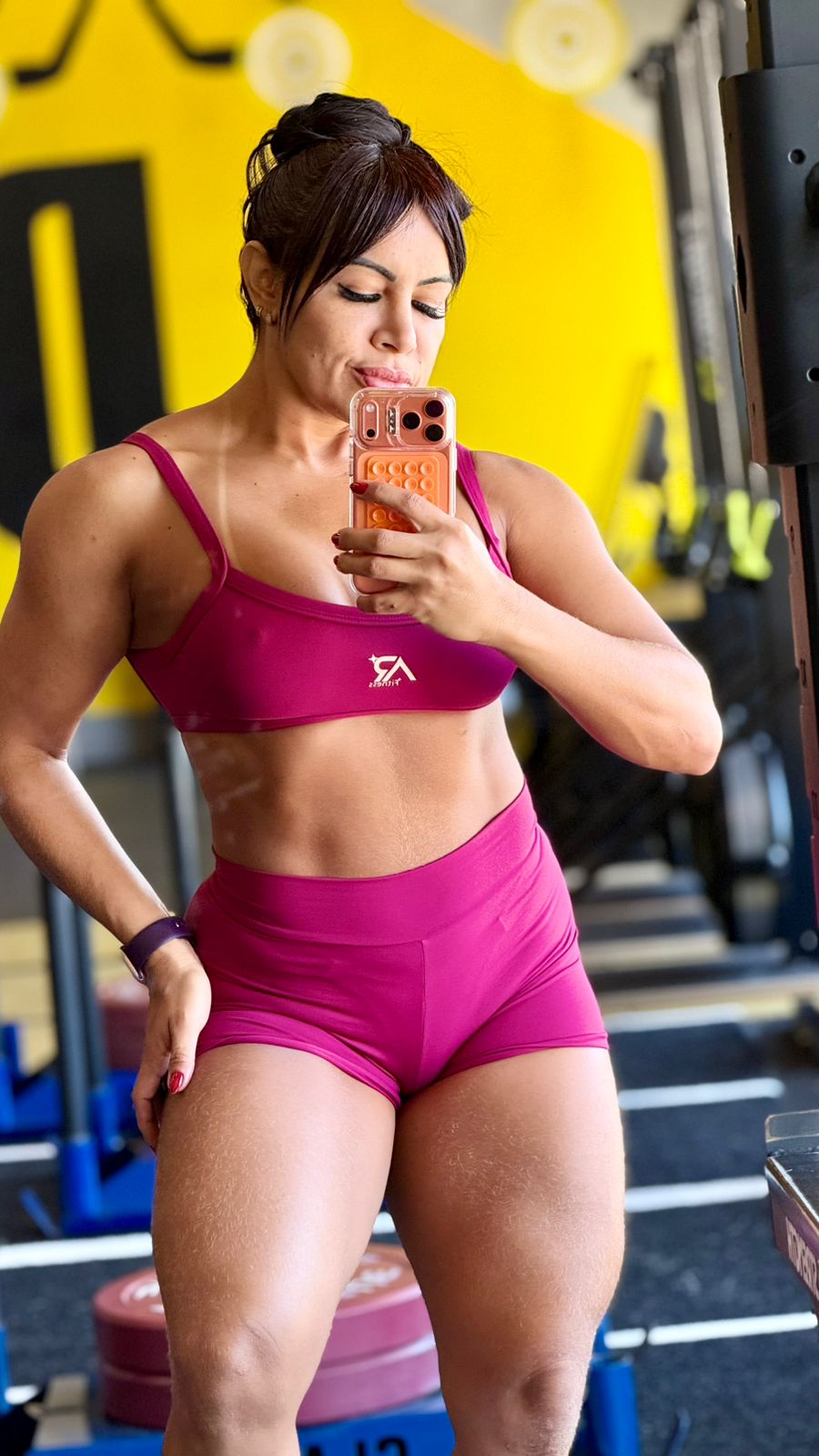 Conjunto top alça sustentação e short marsala