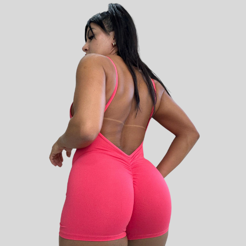 Macacão Curto Rosa