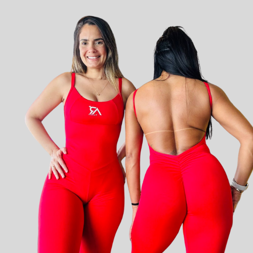 Macacão longo vermelho