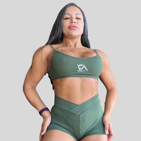 Conjunto Top e Short Verde Militar