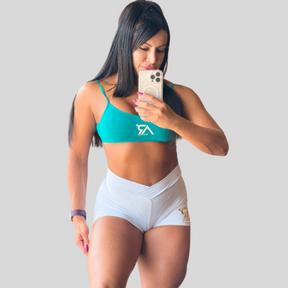 Top e Short verde com branco