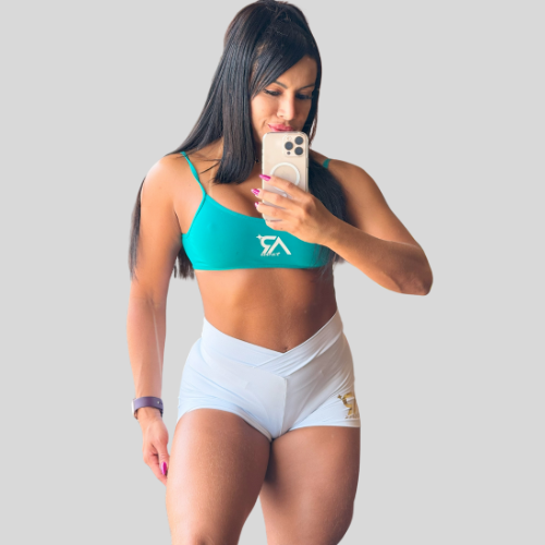 Top e Short verde com branco