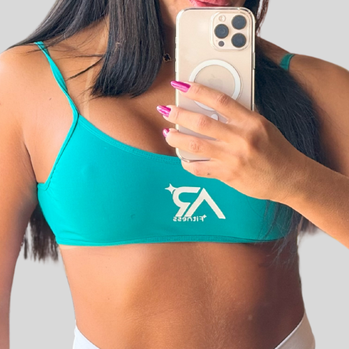 Top e Short verde com branco