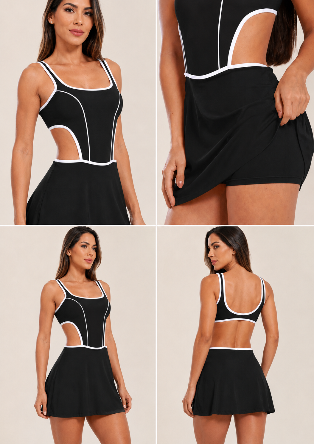 Vestido  com short preto