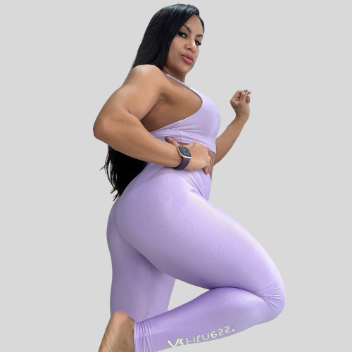 Conjunto Top nadador e calça Lilás