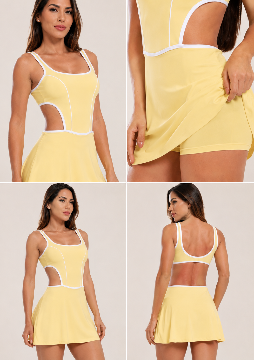 Vestido amarelo com short