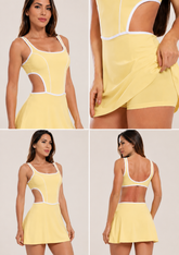 Vestido amarelo com short