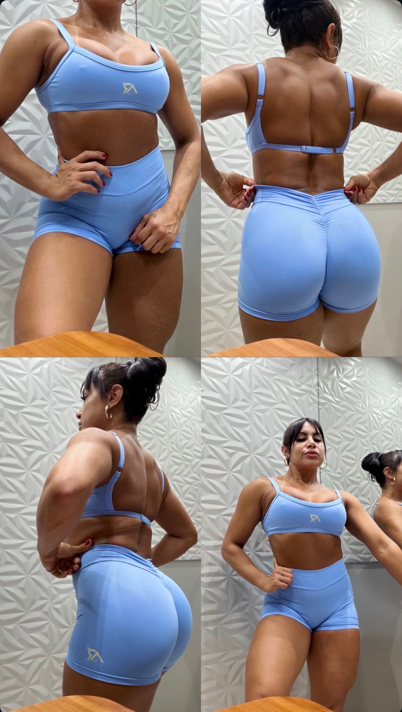 Conjunto top alça sustentação e short azul