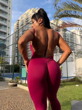 Macacão longo marsala