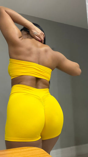 Conjunto top faixa amarelo