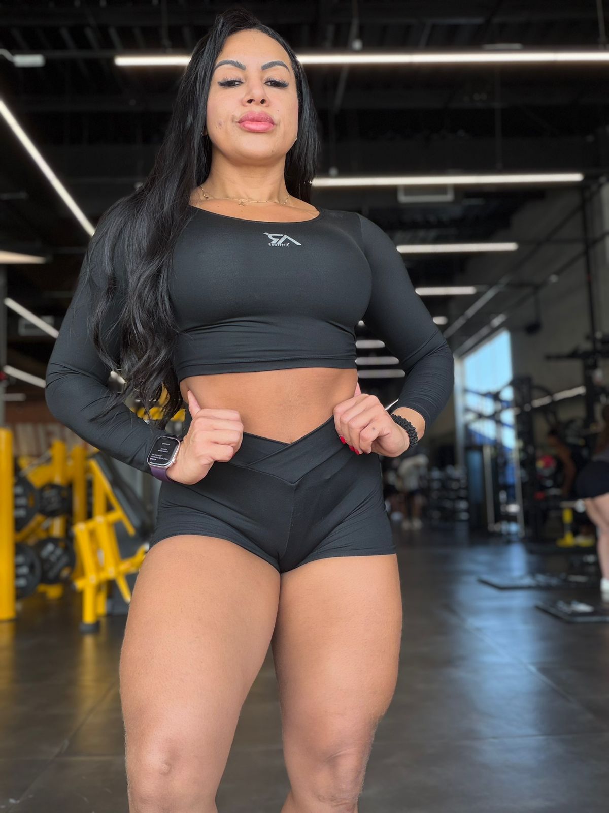 Conjunto manga longa preto